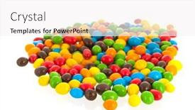  Presentation with candy - Audience pleasing PPT layouts consisting of colorful party candy isolated over white background backdrop and a white colored foreground