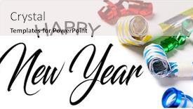  Presentation with noise - Audience pleasing PPT layouts consisting of colorful-party-noise-makers backdrop and a light gray colored foreground