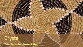  Presentation with african pattern - Presentation theme featuring colorful-pattern-on-a-hand background and a tawny brown colored foreground