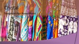  Presentation with colorful fabric - Beautiful slides featuring colorful patterned shawls and fabric backdrop and a red colored foreground