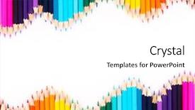  Presentation with crayons - Amazing theme having colorful pencil crayons back backdrop and a white colored foreground