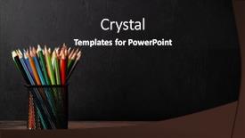  Presentation with copy space leadership - Theme having colorful-pencils-and-blackboard background and a dark gray colored foreground
