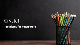  Presentation with pencils - PPT layouts enhanced with colorful-pencils-and-blackboard background and a black colored foreground
