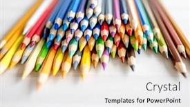  Presentation with inspiration - Presentation consisting of colorful-pencils-lying-on-watercolor background and a white colored foreground