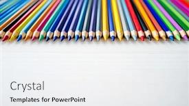  Presentation with inspiration - Theme featuring colorful-pencils-lying-on-watercolor background and a white colored foreground