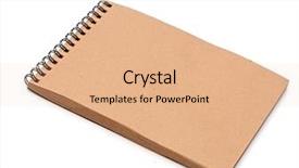  Presentation with notebook paper - Slides featuring colorful pencils on brown packing paper background carton notebook background and a coral colored foreground