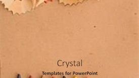  Presentation with shaving - PPT layouts featuring colorful pencils with wooden shaving on recycle paper background and a coral colored foreground