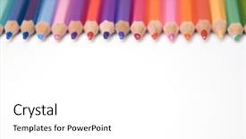  Presentation with pencils - Theme having children border - colorful pencils background and a white colored foreground