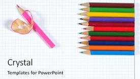  Presentation with shaving - Presentation theme enhanced with colorful pencils background and a cool aqua colored foreground