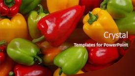  Presentation with peppers - PPT layouts featuring colorful peppers background background and a tawny brown colored foreground