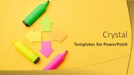  Presentation with magnetic - Colorful PPT layouts enhanced with colorful-permanent-markers-and-magnetic backdrop and a yellow colored foreground