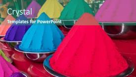  Presentation with dyes - PPT layouts having colorful-piles-of-powdered-dyes background and a ocean colored foreground