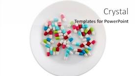  Presentation with clipping - Presentation theme with colorful-pills-on-a-plate background and a  colored foreground
