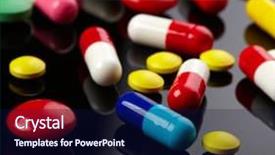  Presentation with colorful of antibiotics capsule pills - Colorful PPT layouts enhanced with colorful pills over dark background backdrop and a  colored foreground