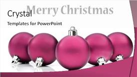  Presentation with pink white - Slides having colorful pink christmas decoration baubles background and a white colored foreground