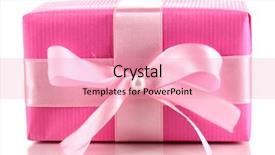  Presentation with pink white - Audience pleasing slides consisting of colorful pink gift with bow backdrop and a coral colored foreground