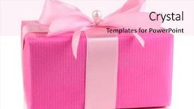  Presentation with bright colorful candy isolated - Presentation theme having colorful pink gift with bow background and a lemonade colored foreground