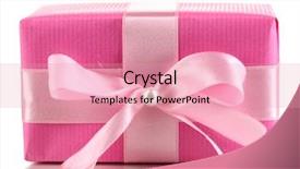  Presentation with bright colorful candy isolated - Slides with colorful pink gift with bow background and a coral colored foreground