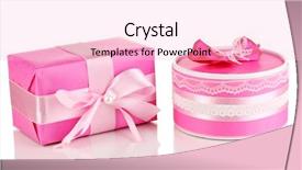  Presentation with pink ribbon - Presentation theme enhanced with colorful pink gifts isolated background and a lemonade colored foreground