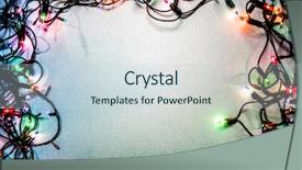  Presentation with green lights - PPT theme consisting of green and blue holiday lights background and a lemonade colored foreground