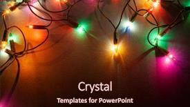  Presentation with green lights - Slide deck with green and blue holiday lights background and a wine colored foreground