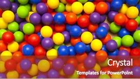  Presentation with playground - Slide deck consisting of colorful plastic balls on children' background and a tawny brown colored foreground
