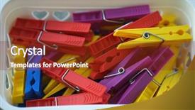  Presentation with clothes - Slide deck enhanced with colorful plastic clothespins clothes pegs background and a tawny brown colored foreground