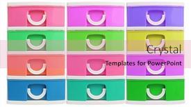  Presentation with space - PPT layouts featuring colorful-plastic-drawers-organizer-space background and a coral colored foreground