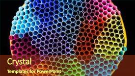  Presentation with polymer - Amazing PPT theme having colorful plastic drinking straws close backdrop and a tawny brown colored foreground