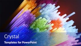  Presentation with plastic straws - PPT theme with colorful-plastic-drinking-straws-close background and a navy blue colored foreground