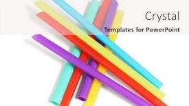  Presentation with plastic straws - Presentation featuring colorful-plastic-drinking-straws background and a sky blue colored foreground