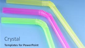  Presentation with plastic straws - Amazing slides having colorful-plastic-drinking-straws backdrop and a light blue colored foreground