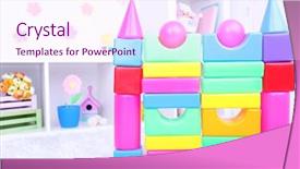  Presentation with children on plastic waste - Slide set having colorful plastic toys in children background and a  colored foreground