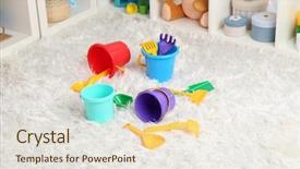  Presentation with plastic - Colorful theme enhanced with colorful plastic toys in children backdrop and a  colored foreground