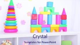  Presentation with plastic - Presentation theme having colorful plastic toys in children background and a  colored foreground