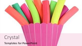  Presentation with art craft - Slides enhanced with colorful-plasticine-modelling-clay-craft background and a coral colored foreground