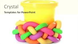  Presentation with dough - Colorful PPT theme enhanced with dough and container on white backdrop and a blonde colored foreground