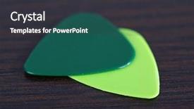  Presentation with colorful - Presentation design with colorful-plectrums-on-wooden-background background and a dark gray colored foreground