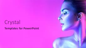  Presentation with studio lights - Beautiful presentation theme featuring colorful-portrait-of-a-beautiful backdrop and a white colored foreground