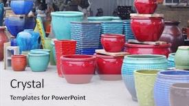  Presentation with colorful history diversity - Presentation theme enhanced with colorful pots background and a white colored foreground