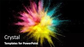  Presentation with black abstract - Beautiful presentation theme featuring colorful-powder-explosion-isolated backdrop and a black colored foreground