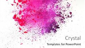  Presentation with abstract color powder explosion - Colorful PPT theme enhanced with colorful-powder-explosion-on-white backdrop and a white colored foreground