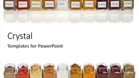 Presentation with title - Slide deck having colorful powder spices in glass background and a white colored foreground