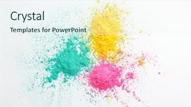  Presentation with holi festival - Audience pleasing PPT layouts consisting of colorful powders for holi festival backdrop and a sky blue colored foreground