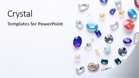  Presentation with stones - Amazing slides having colorful precious stones for jewellery backdrop and a sky blue colored foreground