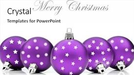  Presentation with white christmas - Slides enhanced with colorful purple christmas decoration baubles background and a white colored foreground