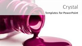  Presentation with nail - PPT theme having colorful-purple-nail-polish-pouring background and a white colored foreground