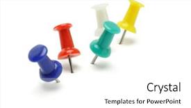  Presentation with pink and white roses - Audience pleasing PPT theme consisting of colorful push pins arranged backdrop and a white colored foreground