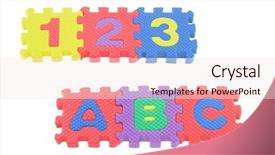 Presentation with abc 123 - Beautiful presentation theme featuring colorful puzzle blocks with 123 backdrop and a sky blue colored foreground