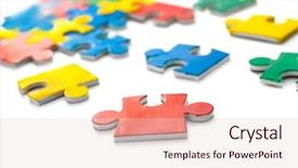  Presentation with autism awareness - Amazing PPT layouts having colorful puzzle on white background backdrop and a lemonade colored foreground